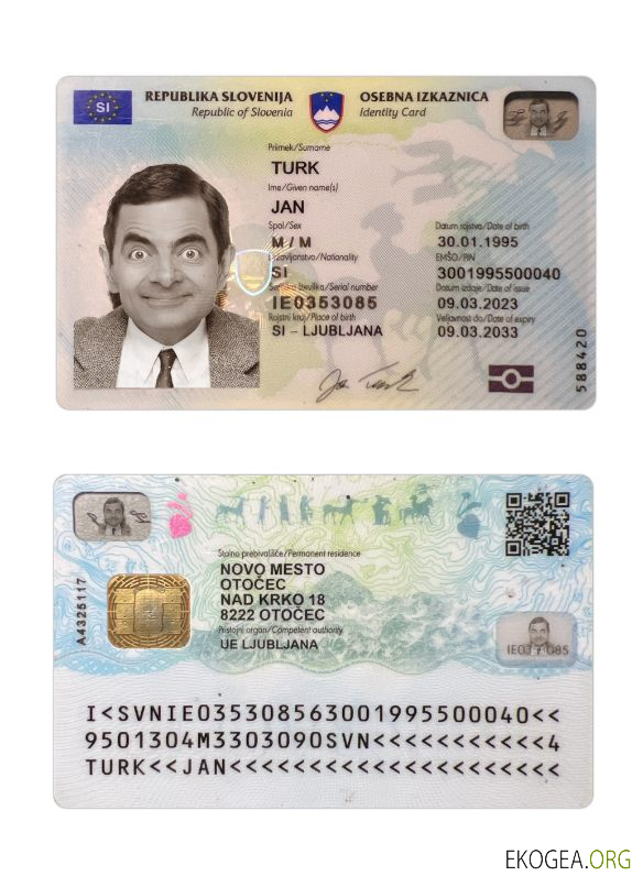 Carte d'identité de Slovénie 2023 présent